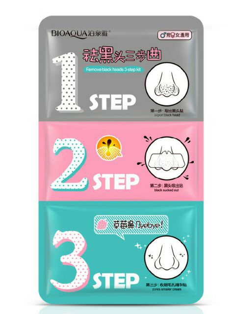 [HCM][Set 3 bước] Mặt nạ lột mụn đầu đen ở mũi Bioaqua