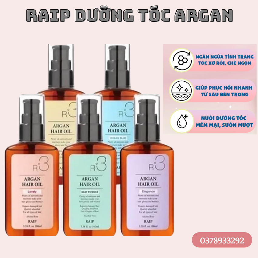 Dầu dưỡng tóc Argan oil Raip R3
