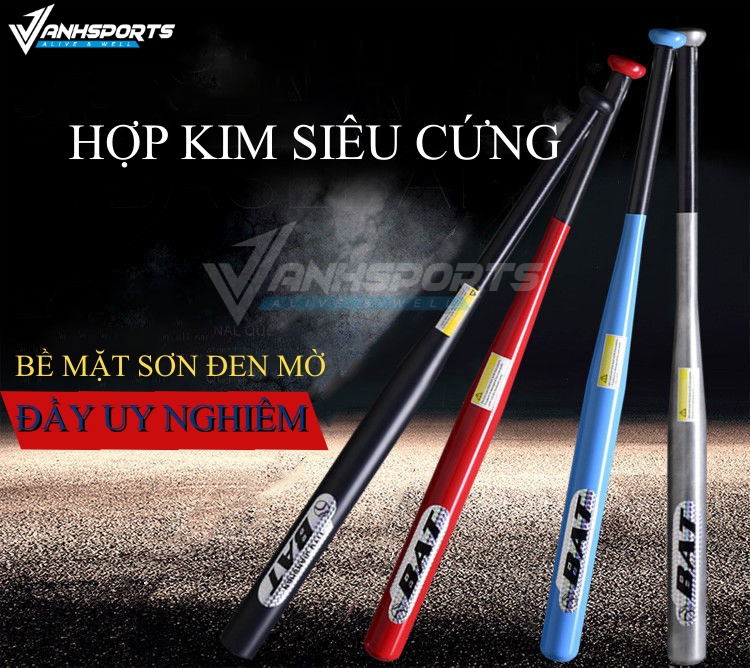 Gậy Đánh Bóng Chày Tự Vvệ Đúc Hợp Kim Siêu Cứng, Cán Quấn Cao Su Chống Tuột