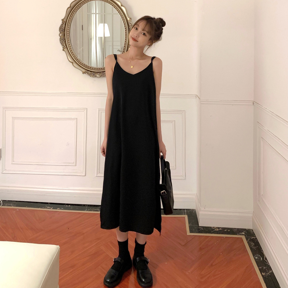 Váy lụa 2 dây suông ulzzang dáng dài maxi đi biển chất lụa cao cấp dày dặn,siêu đẹp