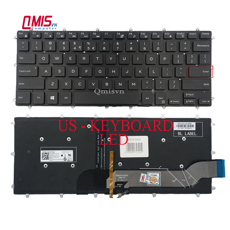 Bàn phím laptop Dell Inspiron 13 3493 3737, 13-5000 5368 5369 5370 5373 5378 5379 - 7466
