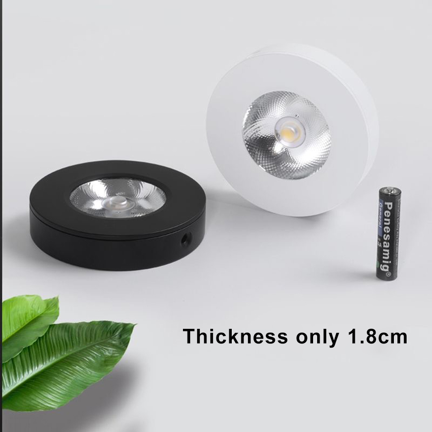 Vimite 5W LED Ceiling Light Aluminum Material Super Bright Slim Surface Eyeball Cabinet Mini Light Easy Installation Bedroom Kitchen Indoor Home Store Display Light
