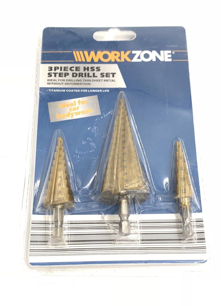 Bộ mũi khoan bậc 3 mũi rãnh thẳng Workzone - W3Z
