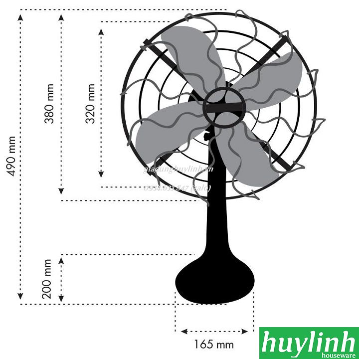 [Trả góp 0%]Quạt bàn kiểu cổ Sinwa B301