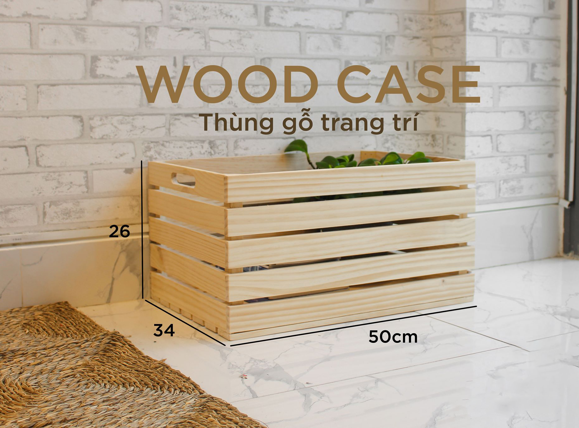THÙNG GỖ PALLET ĐA NĂNG NHIỀU TIỆN LỢI PHONG CÁCH HÀN QUỐC SIZE L - WOOD CASE