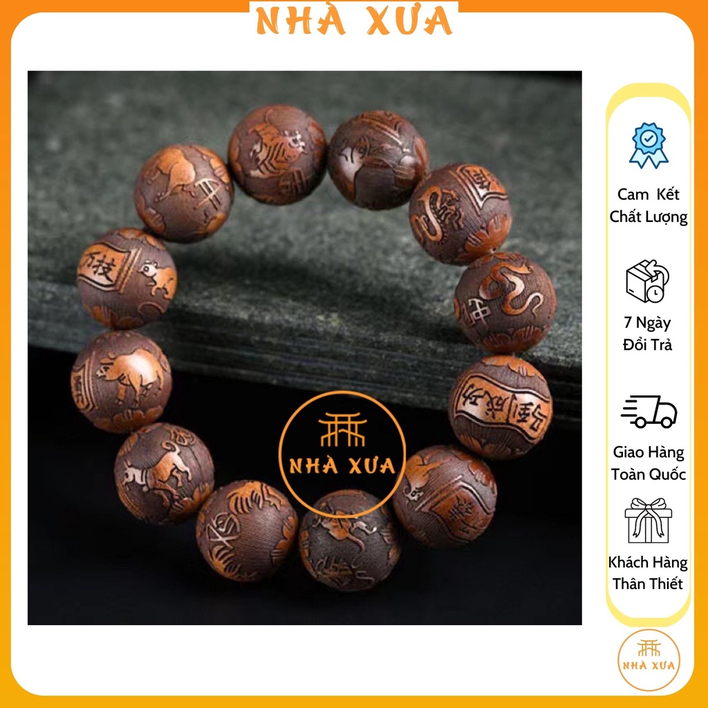 Vòng Gỗ 12 Con Giáp ( Gỗ Đỏ Nam Phi )