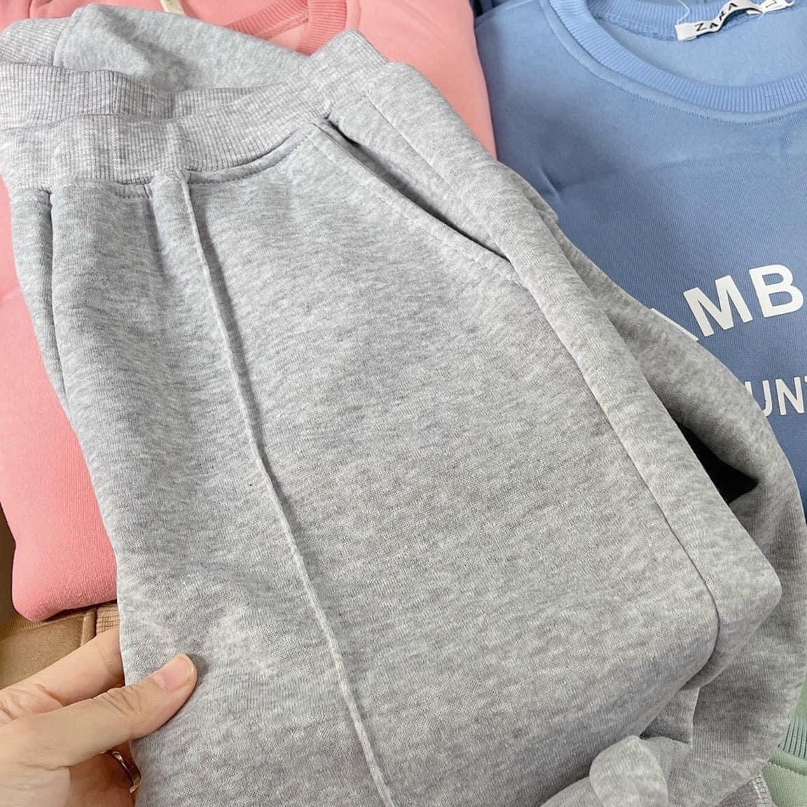 Bộ nỉ bông in Cambridge 5 màu cho nữ