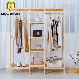 Tủ Treo Quần Ao Thong Minh Gia Treo Quần Ao Han Quốc Gỗ Thong 3 Ngăn Triple Hanger Mộc Giang Tủ Quần Ao Noithatthaicong Com