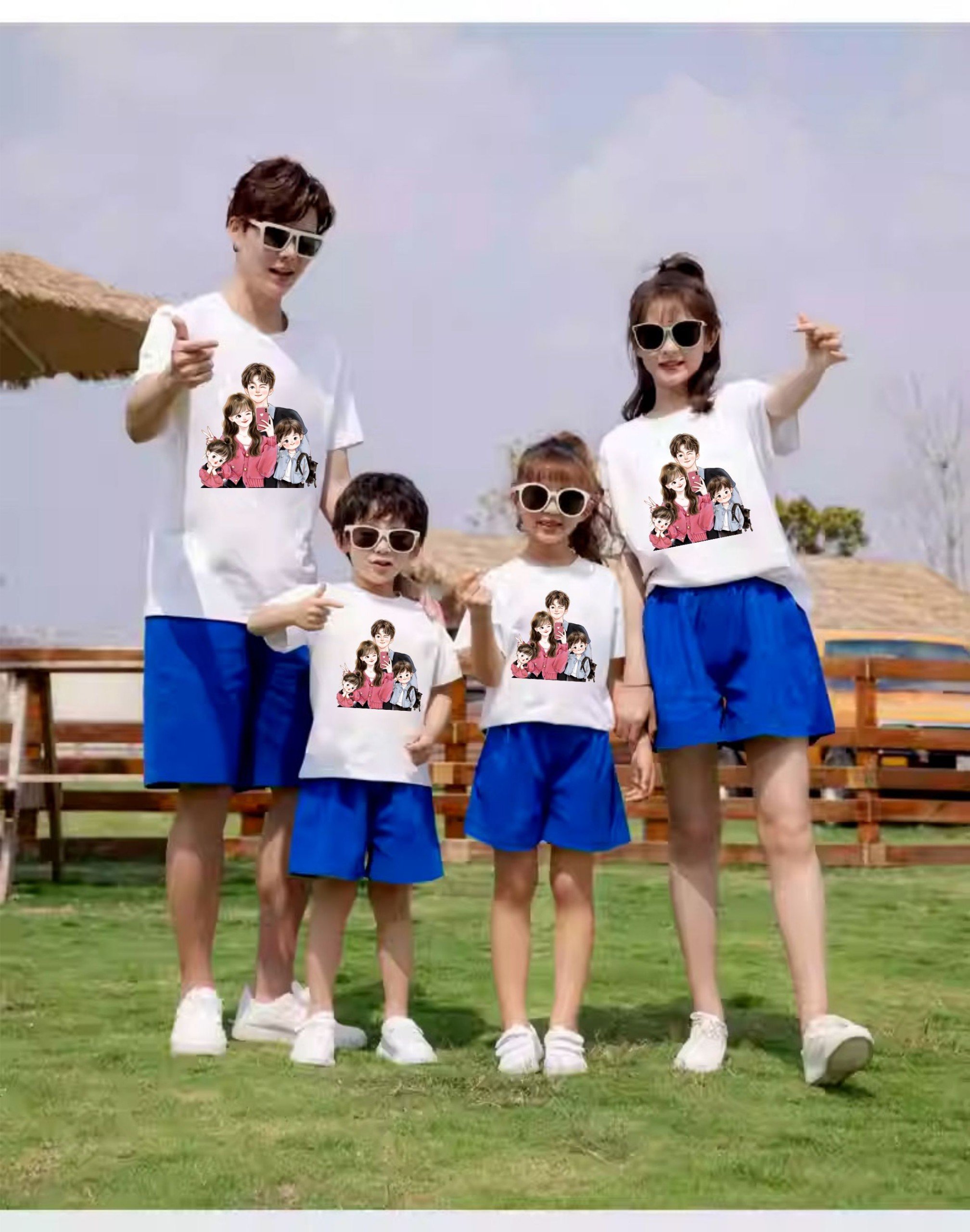 (sĩ) set bộ đi biển cho cặp đôi nam nữ he 2026 chất thun cotton mềm mịn có đủ size từ 6-90kg