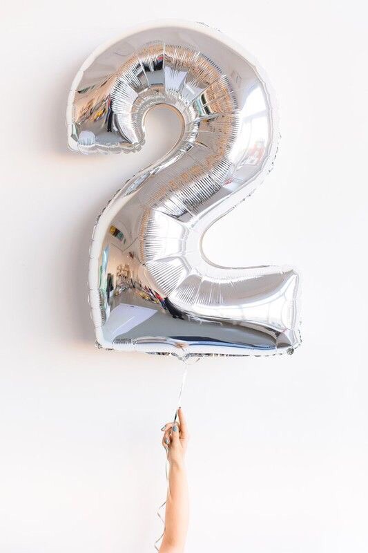 Bóng số bạc balloon number 70cm bso27