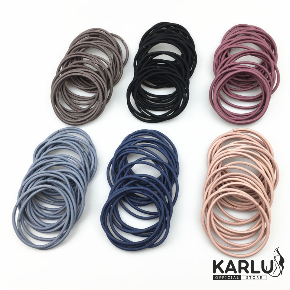Dây cột tóc trơn nhiều màu, dây buộc tóc dành cho nữ KARLUS