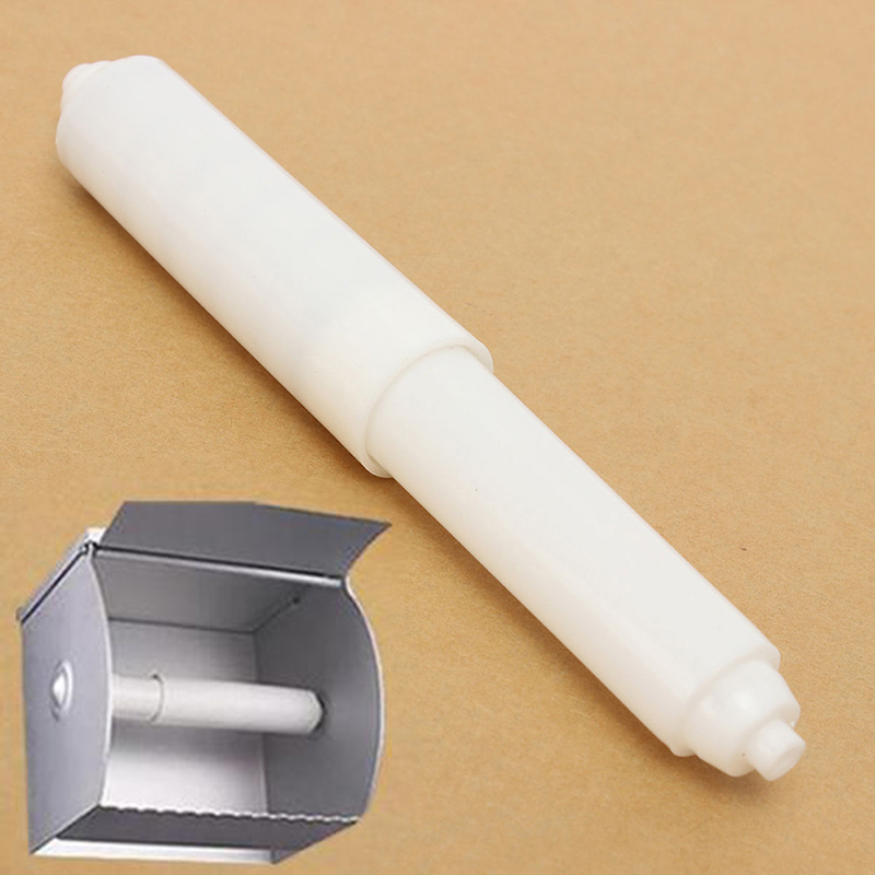 White Plastic Replacement Toilet Roll Holder Roller Spindle Spring