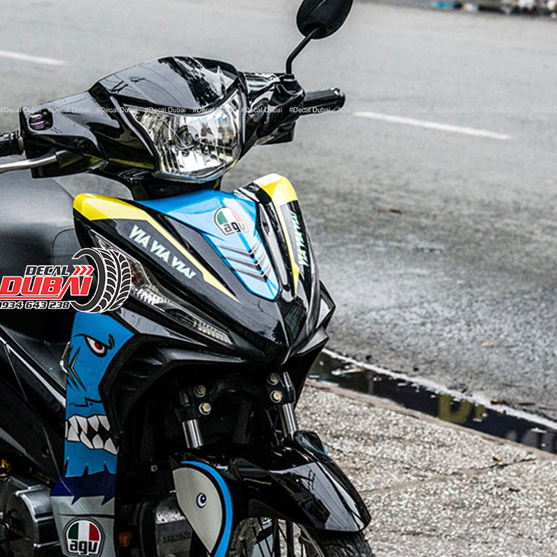 Tem Xe Wave RSX 2014 - 2019 Xanh Đen Cá Mập Via Via
