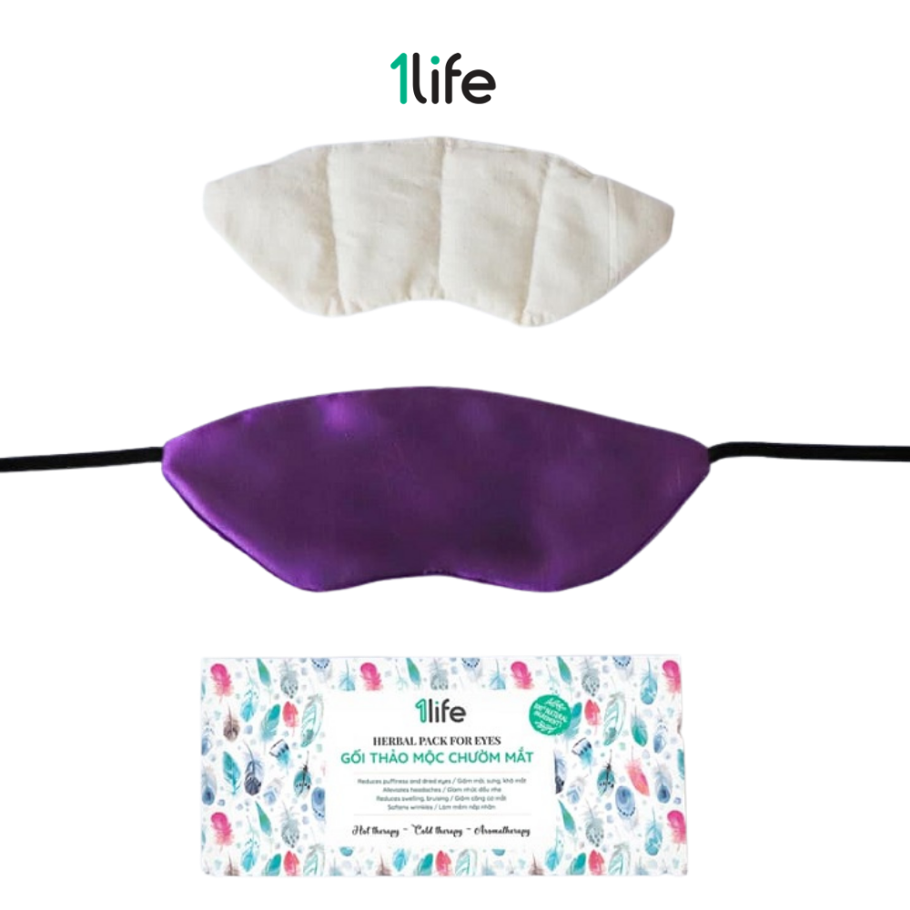 [FOLLOW_Giam10k] Combo Thư Giãn Mắt 1LIFE (2 Túi Thảo Mộc Chườm Mắt Nóng Lạnh) - Hot and cold herbal pack for eyes
