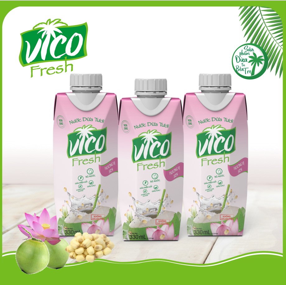 1 HỘP NƯỚC DỪA VICO FRESH VỊ SEN 330ML