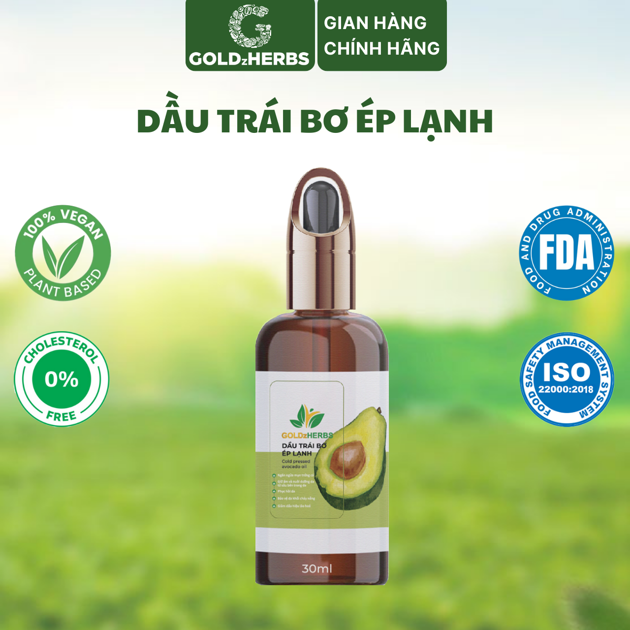 [Tinh Dầu] Tinh Dầu Trái Bơ GoldzHerbs, 100% thiên nhiên