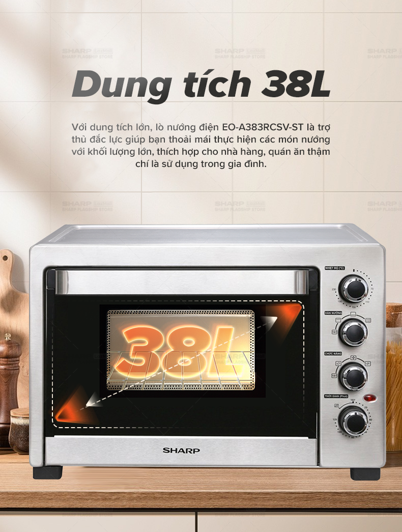 Lò Nướng Điện Sharp EO-A384RCSV-ST 38L