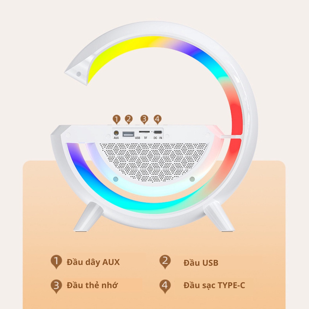 [HOT 2023] Loa Bluetooth BT2301 Thông Minh Chức Năng Sạc Không Dây , 7 Độ Sáng, Màu Trắng Tinh Tế Full Hộp, Loa Bluetooth BT2301 Đèn LED Theo Nhạc Cực Hay,  Loa Có Đèn Led 16 Triệu Màu Sắc Cực Chất Đậm Laz Police