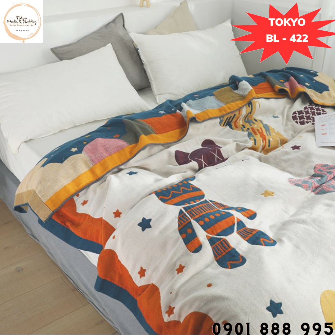 (2)TH Chăn Xô Cotton Sợi Tre Organic cho Bé