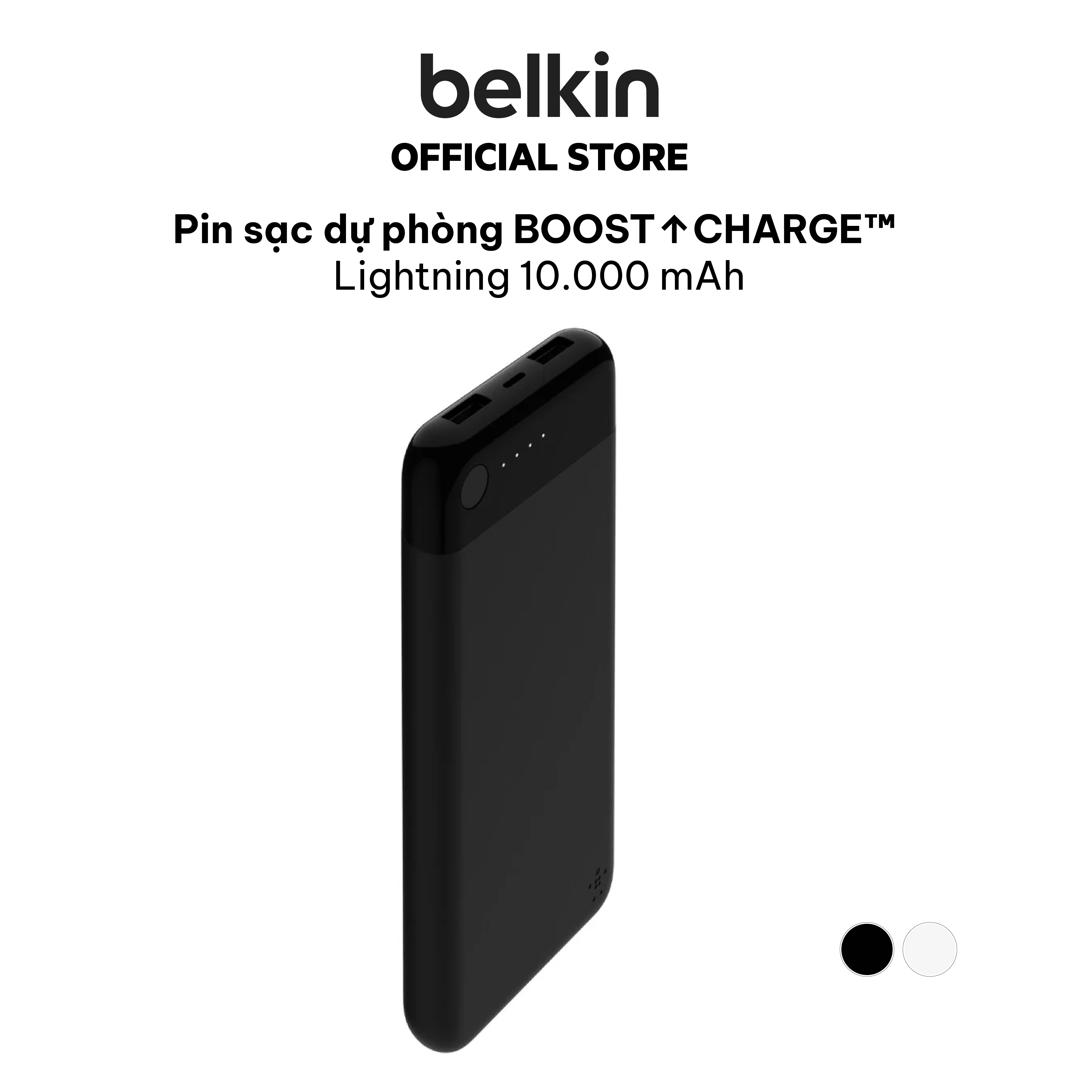 Pin sạc dự phòng Belkin 10.000mAh, input lightning, 2 cổng output USB