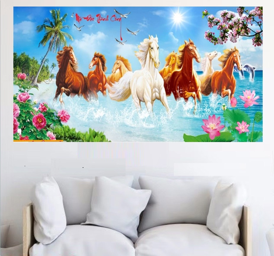 Tranh đính đá Mã Đáo Thành Công VS420 kích thước 120cm x 60cm