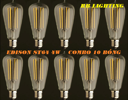 Combo 10 bóng đèn Edison ST64 E27