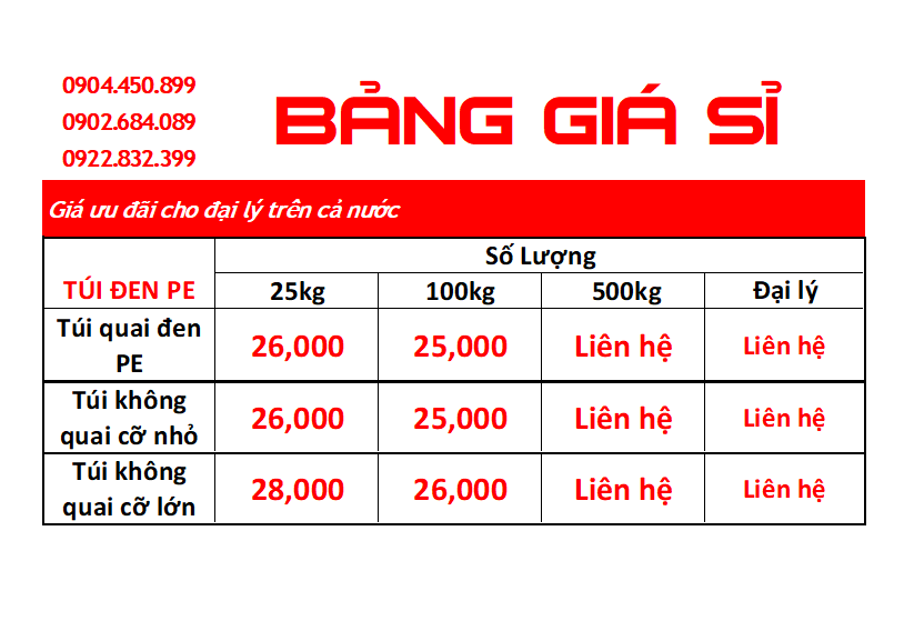 Túi Xốp Đen - Túi Rác Đen - 0904450899
