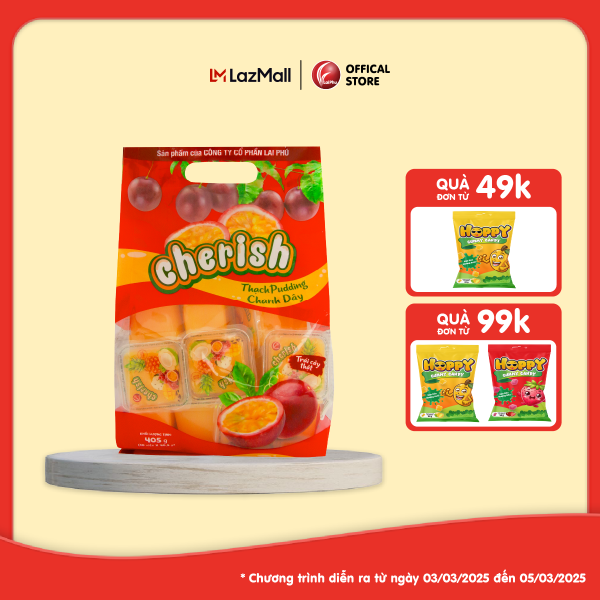 Thạch Pudding Cherish Vị Chanh Dây 850.5 G