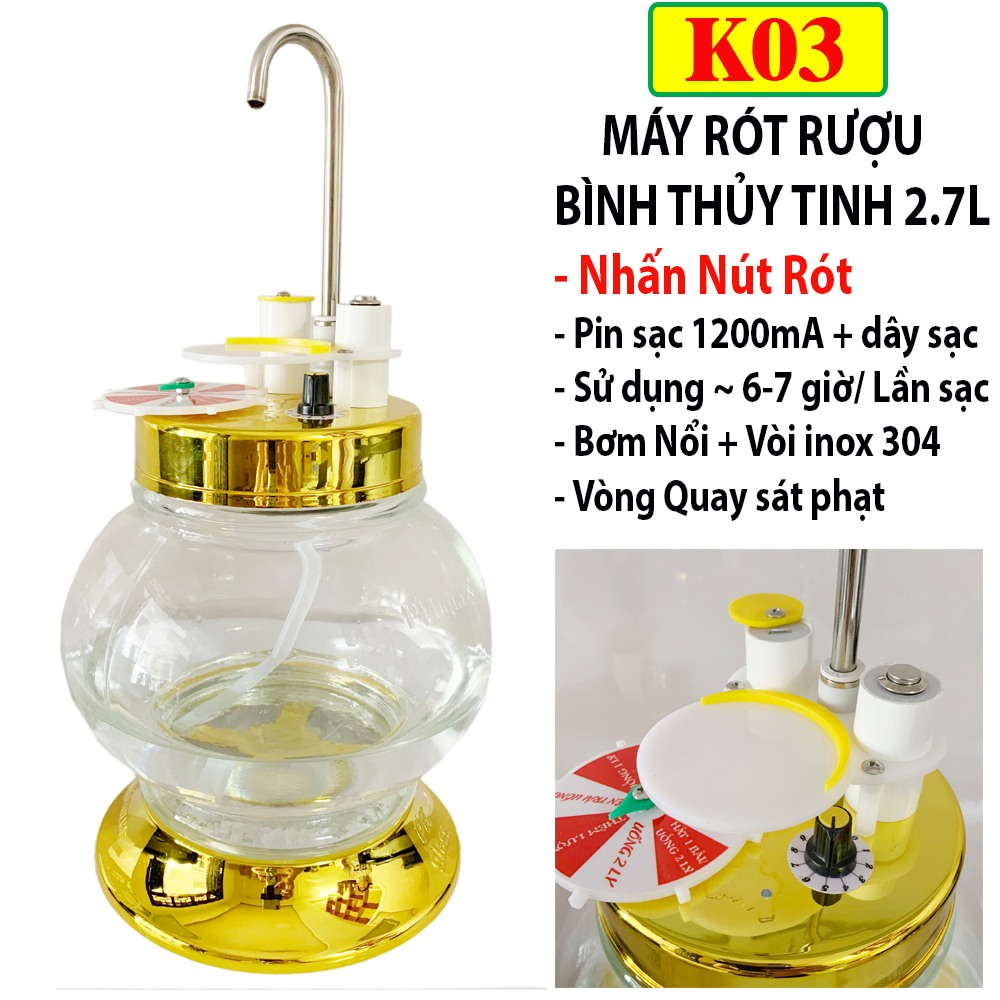 BÌNH RÓT RƯỢU - ẤN NÚT RÓT