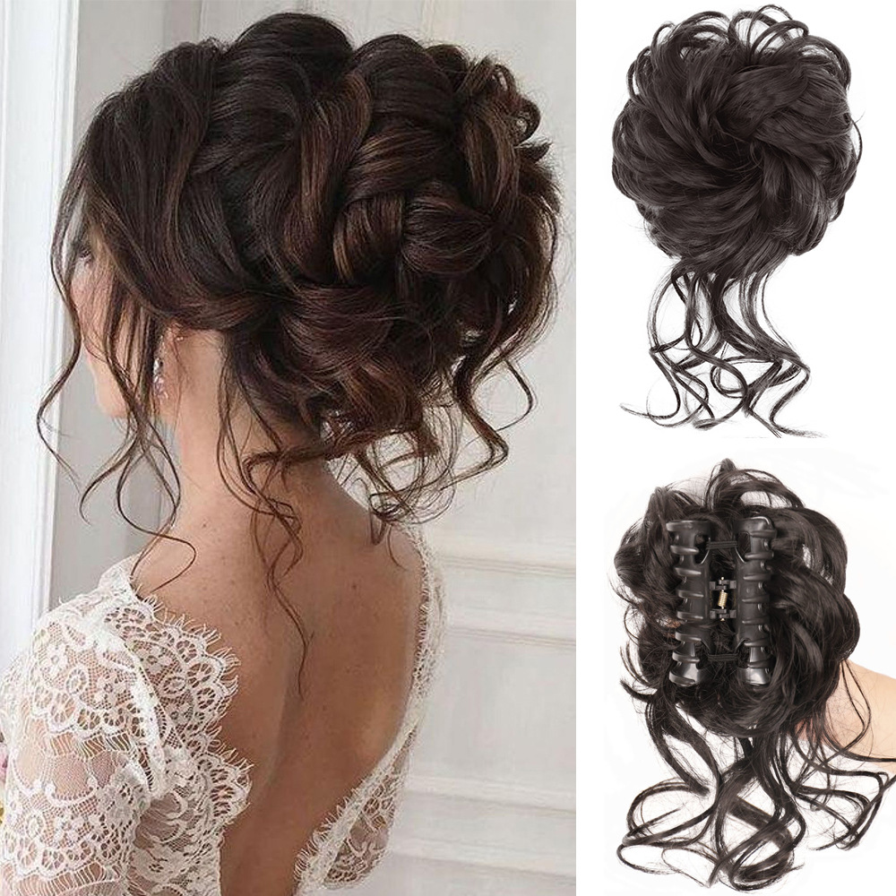 Búi ngoạm xoăn đuôi lơi B06L 😍FREESHIP😍 búi ngoạm tóc giả, búi tóc giả nữ, tóc giả búi kẹp, búi tóc nữ