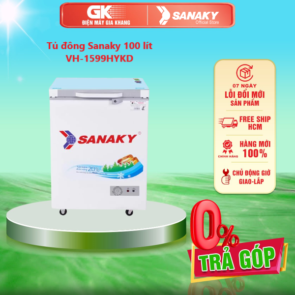 Tủ đông Sanaky 100 lít VH-1599HYKD ĐỒNG (KÍNH CƯỜNG LỰC) - GIAO TOÀN QUỐC - FREESHIP HCM