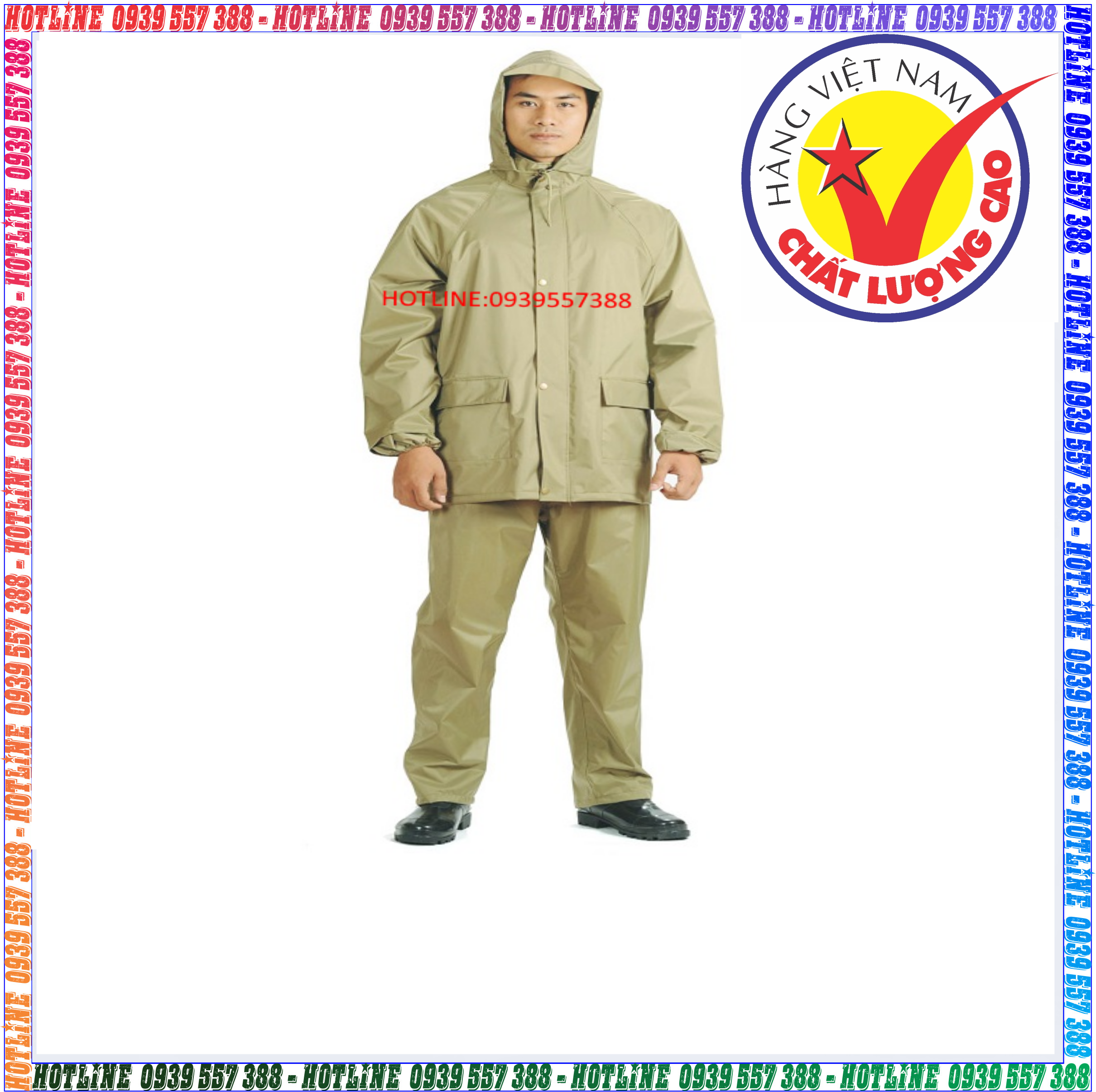 Bộ áo mưa vải dù chống thấm