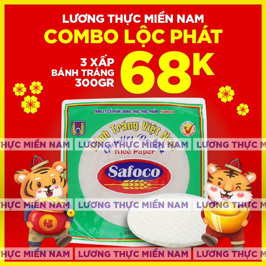 Combo 3 Xấp Bánh Tráng Safoco 22cm 300g