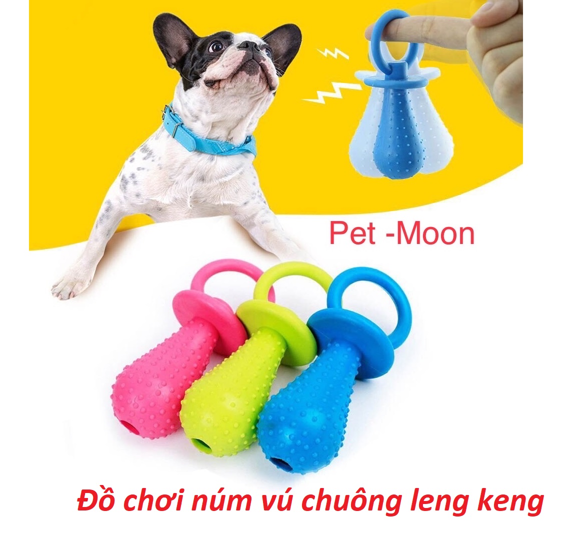 Đồ chơi tập nhai chó mèo- núm vú chuông leng keng - huấn luyện chó mèo