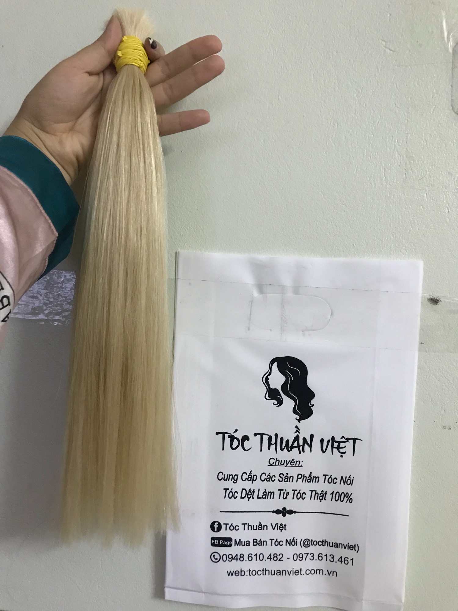 tóc tẩy trắng 40cm
