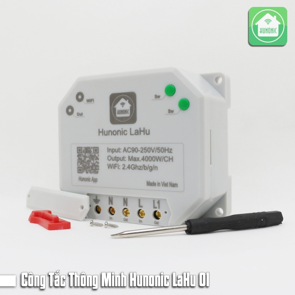 Công Tắc Wifi Thông Minh Hunonic Lahu Công Tắc Điều Khiển Hẹn Giờ Công Suất Lên Đến 4000w