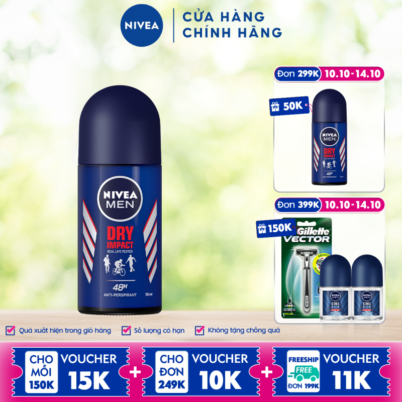 Lăn Ngăn Mùi NIVEA MEN Dry Impact Khô Thoáng (50ml) - 81610 cao cấp