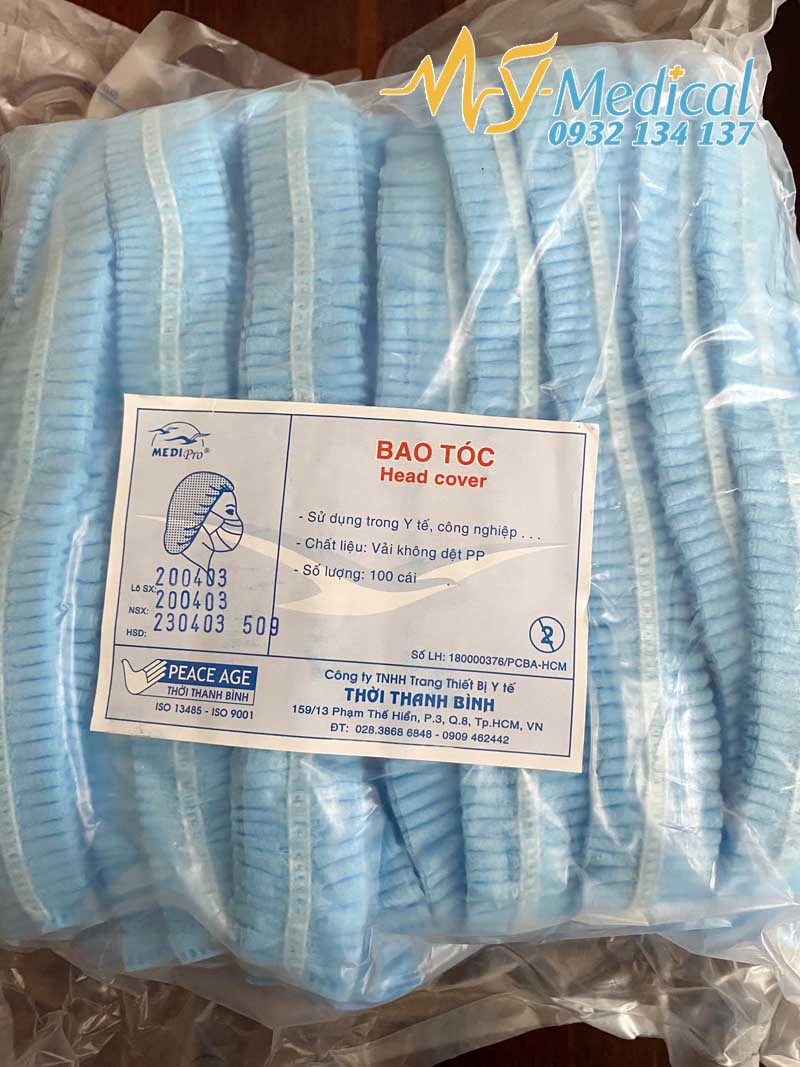 [HCM]Bao trùm tóc y tế không tiệt trùng MEDIPRO 100 cái