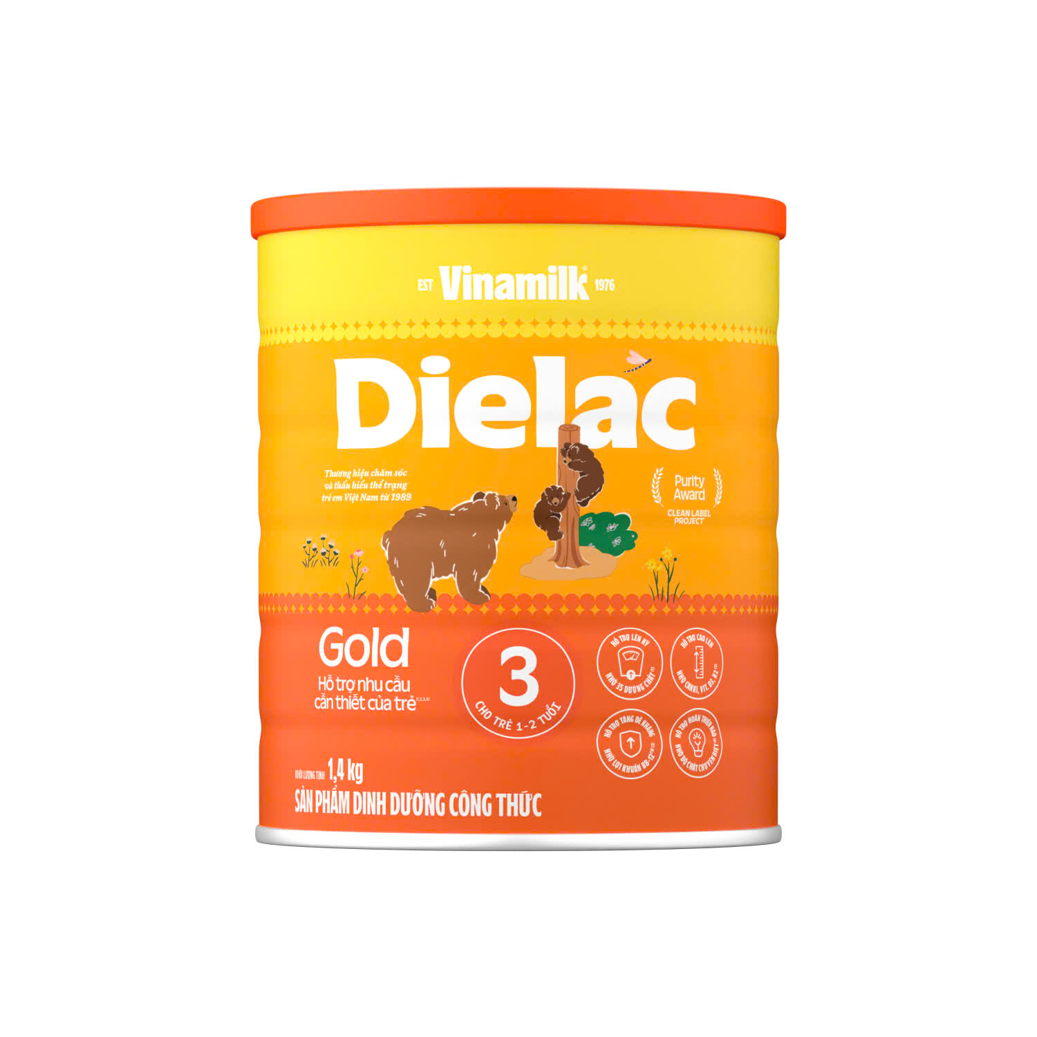 Sữa bột Vinamilk Dielac Alpha Gold 3 sữa non 1.4kg Mới