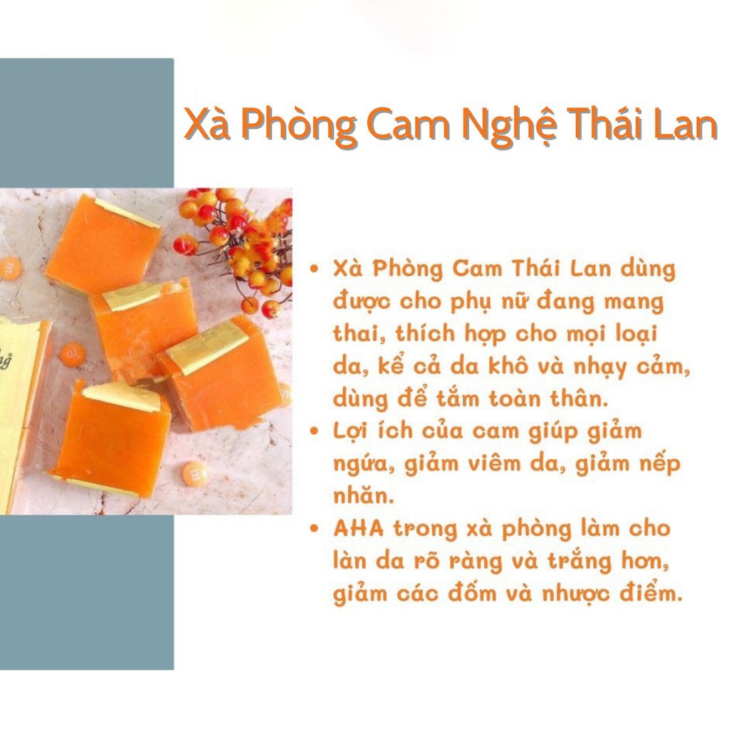 Xà phòng nghệ cam trắng da mụn thâm Thái Lan