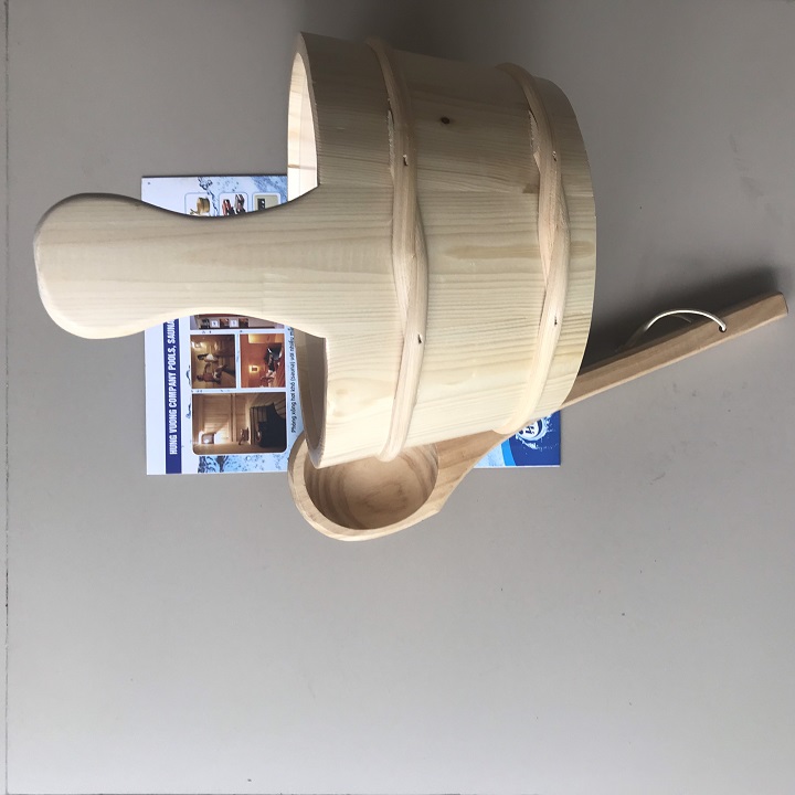 Xô muôi gáo gỗ cho phòng xông hơi