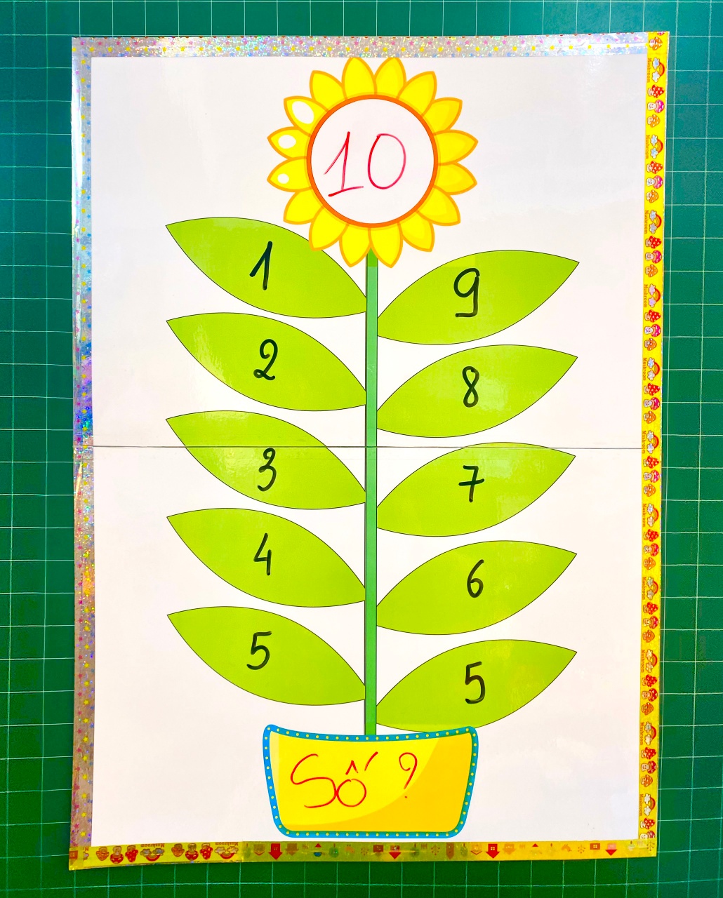 CHẬU HOA 10 LÁ size A2 (Đồ Dùng Dạy Học MIKI)