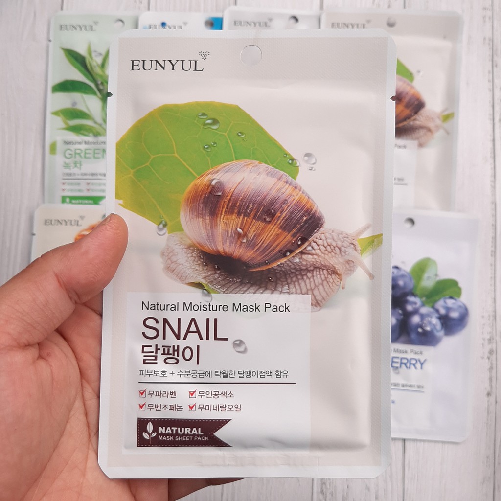 Mặt Nạ Eunyul Natural Moisture Mask Pack cấp ẩm dưỡng trắng sáng Da