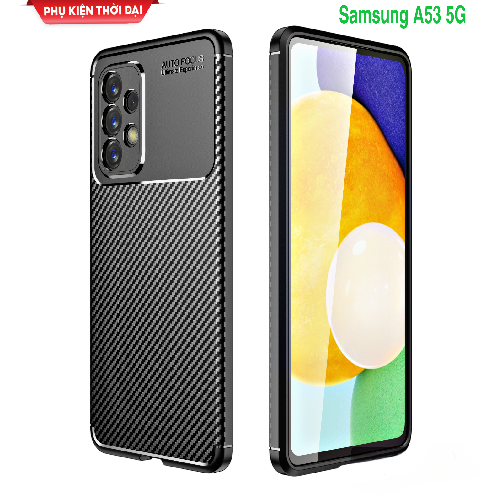 Ốp lưng Samsung Galaxy A53 5G rằn ri hiệu Auto Focus dẻo chống sốc chống mồ hôi vân tay