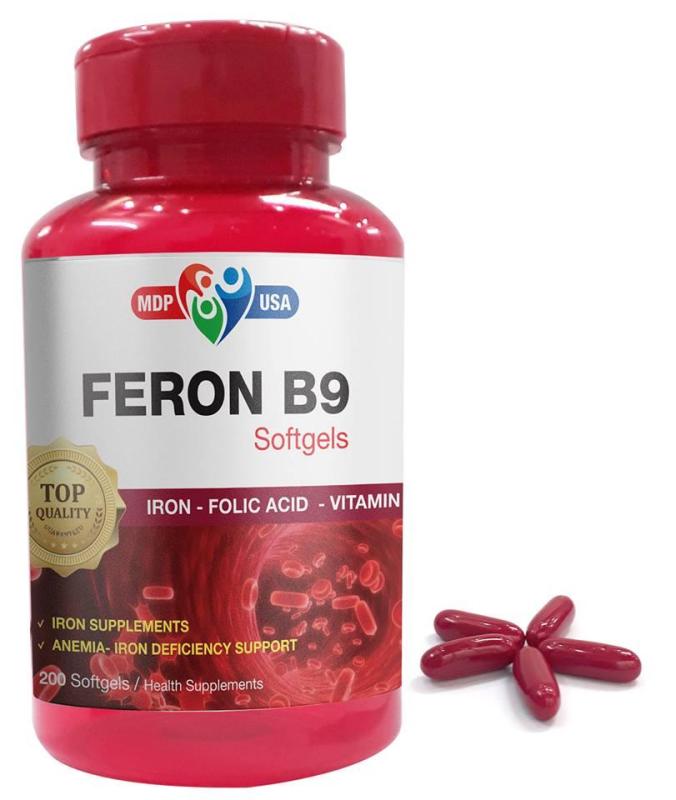 Thực phẩm bổ sung Feron B9 Softgels - Bổ sung sắt và các vitamin tạo máu cao cấp