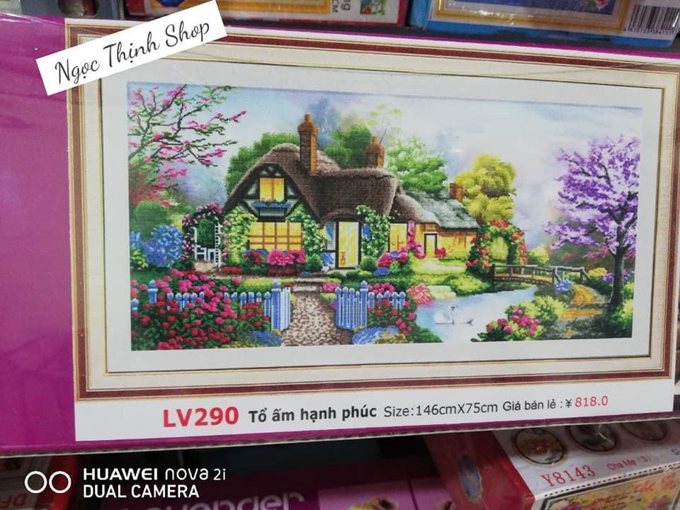 Tranh đính đá Ngôi Nhà Hạnh Phúc LV290 kt 146x75cm