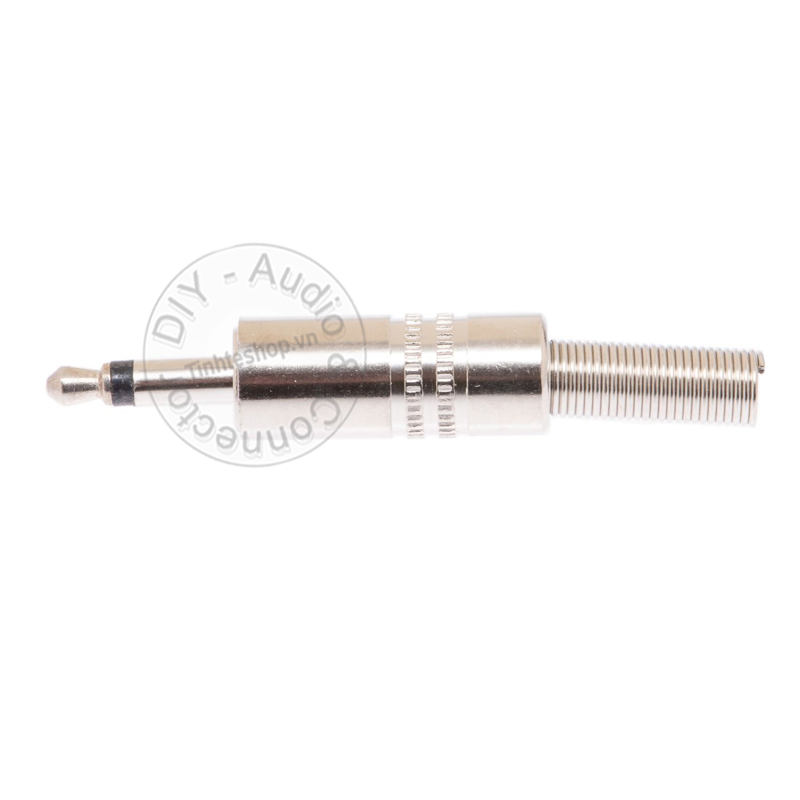 Đầu hàn jack 3.5mm mono vỏ sắt chuôi lò xo OD5mm  1 chiếc