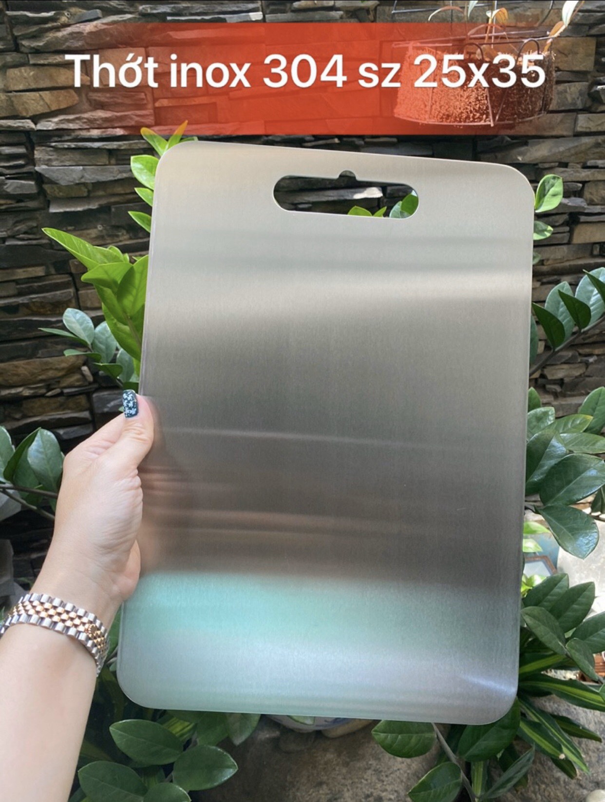 [HCM]Thớt INOX 304 Cao Cấp Hình Chữ Nhật Size 25x35cm