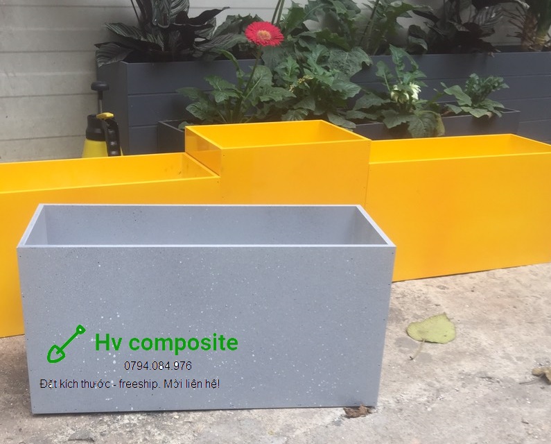 chậu trồng cây composite mầu giả đá (50x20x25)