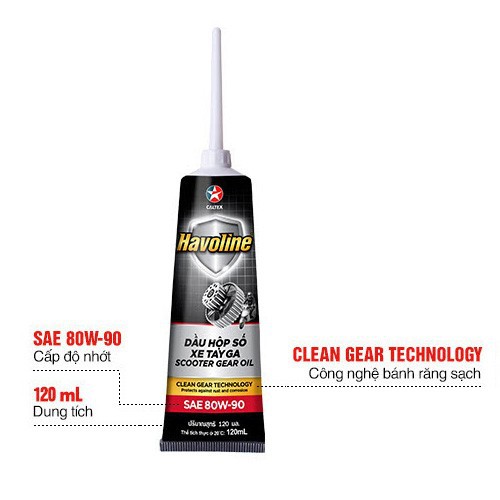 Nhớt hộp số Havoline Scooter Gear Oil 80W-90 120ml, nhớt láp dành cho xe ga